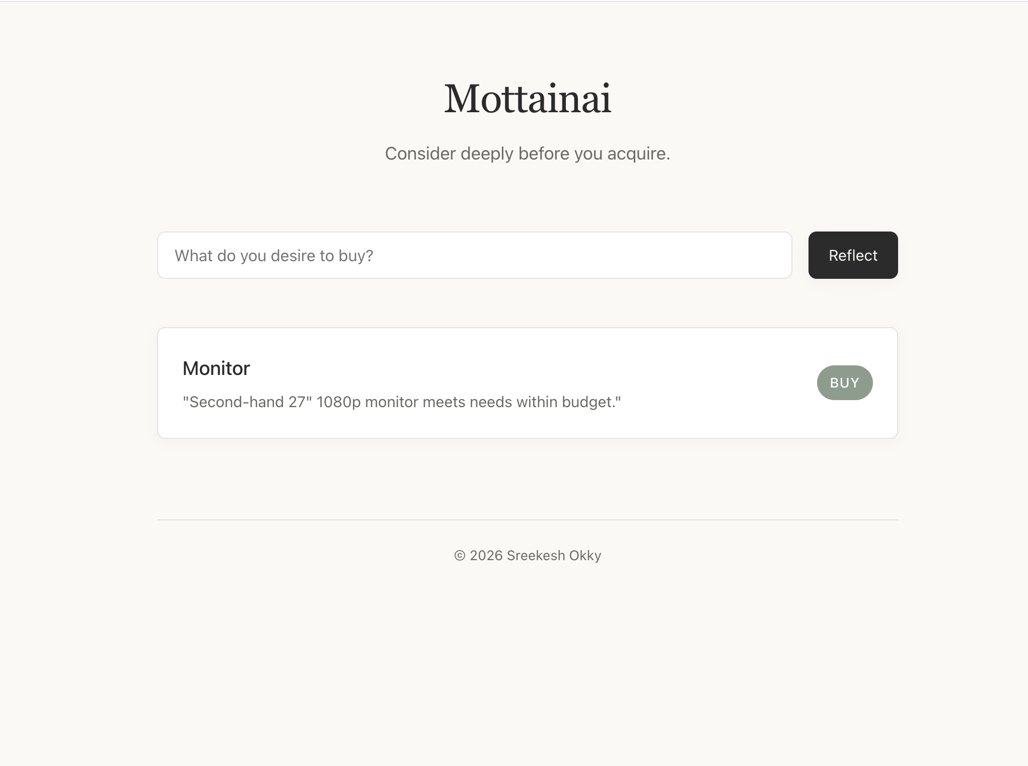 Mottainai item list with pending purchase items